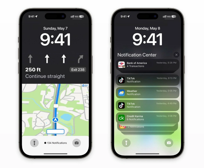 清流苹果维修服务分享iOS17锁屏地图导航半屏显示长什么样 